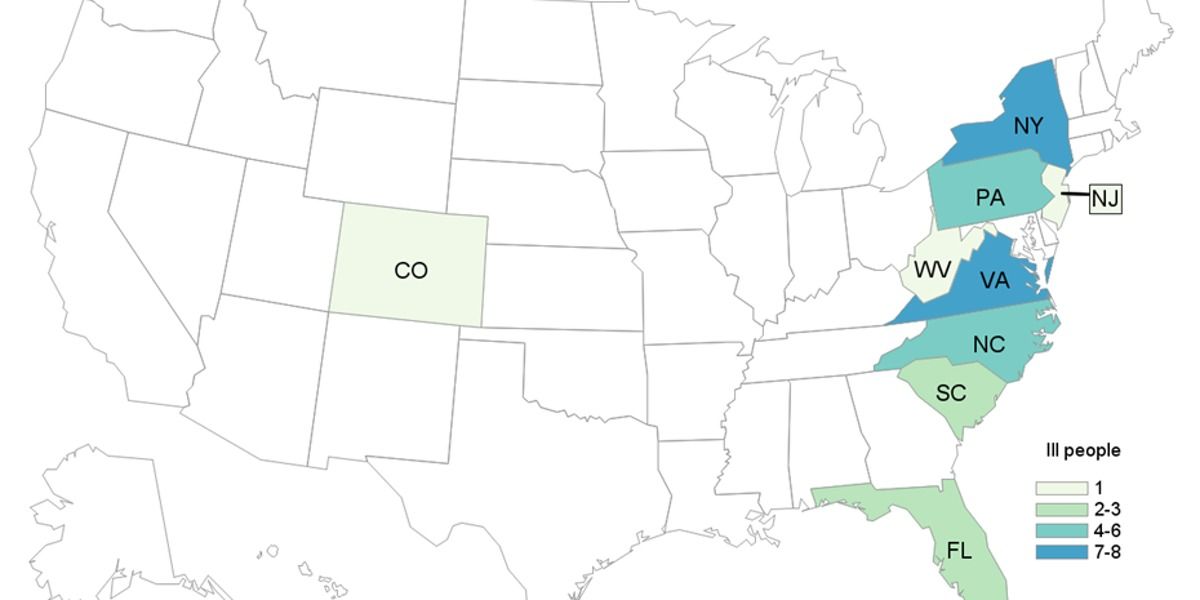 CDC Map Shows Every State Affected by the Salmonella Egg Outbreak