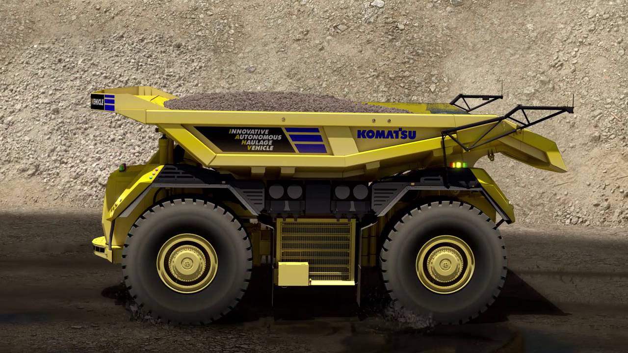 Komatsu's robotic mining truck completely dumps the driver