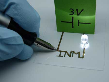 hybrid inks permit printed, flexible electronics without sintering