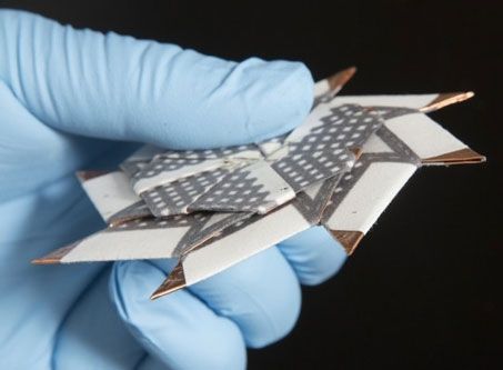 disposable battery that folds like an origami ninja star