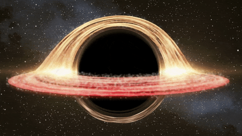 as material flows into a black hole