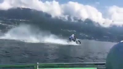Riding Motorcycle on Water