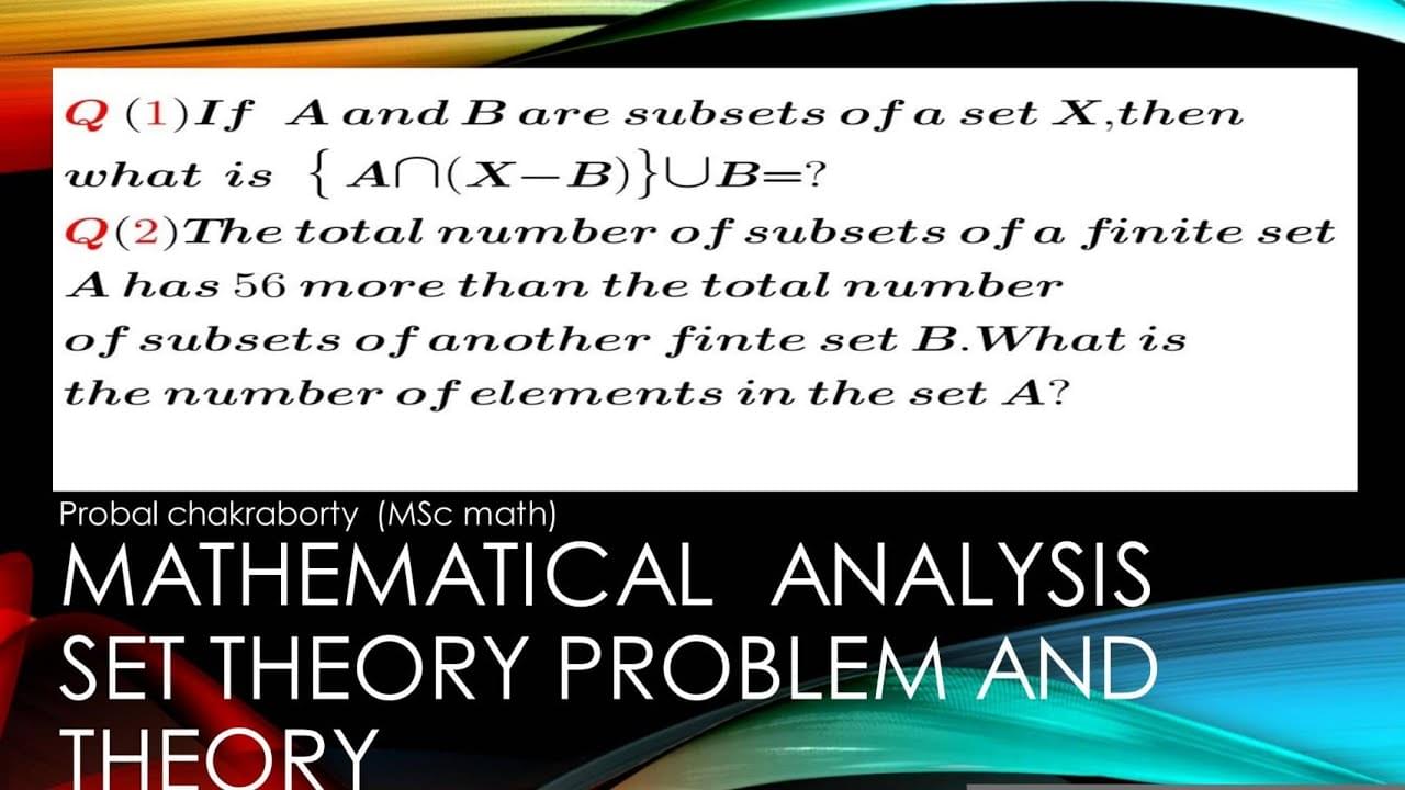 Set theory | Two maths problem