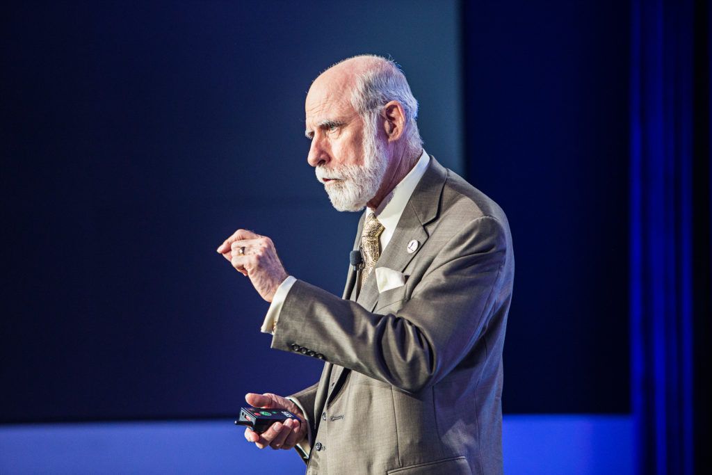 WASHINGTON, DC- MAY 18:Vinton G. Cerf speaks at The Washington Post via Getty Images Transformers event. (Photo by April Greer For The Washington Post via Getty Images)